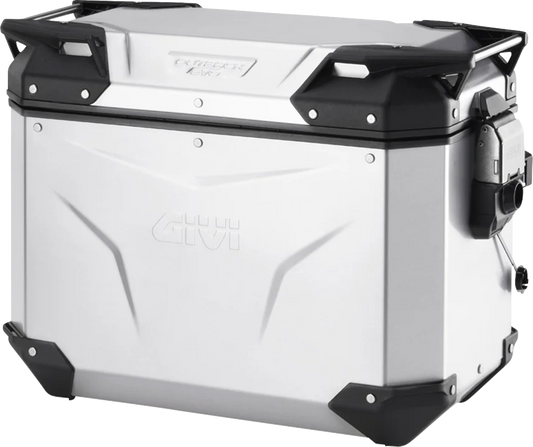 GIVI Outback Evo Side Case - Left - 44 Liter Silver Anodized OBKEV44AAL