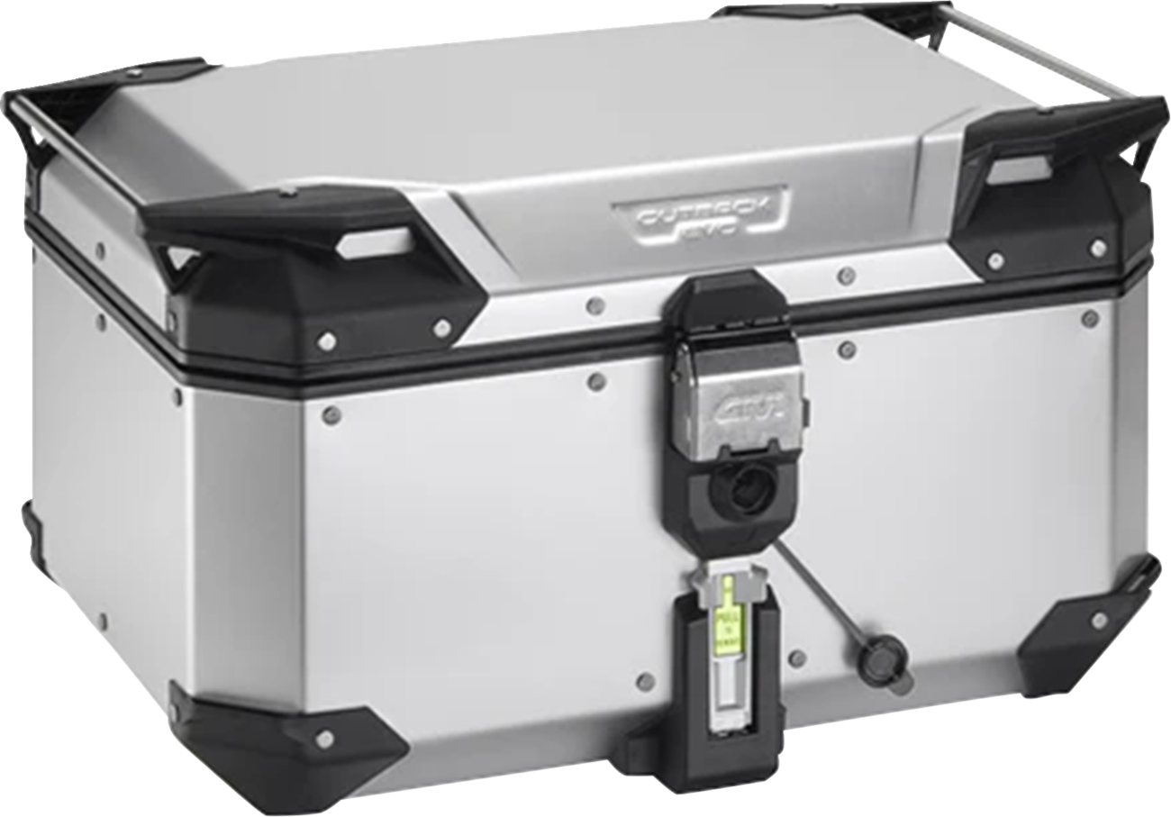 GIVI Outback Evo Top Case 58L OBKEV58AA – Aluminum Motorcycle Storage with Adjustable ARHS and Waterproof Design