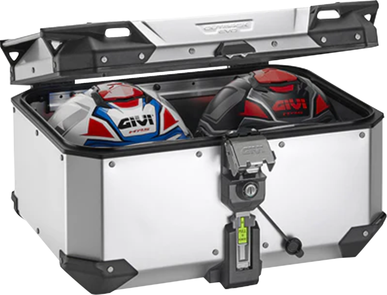 GIVI Outback Evo Top Case 58L OBKEV58AA – Aluminum Motorcycle Storage with Adjustable ARHS and Waterproof Design