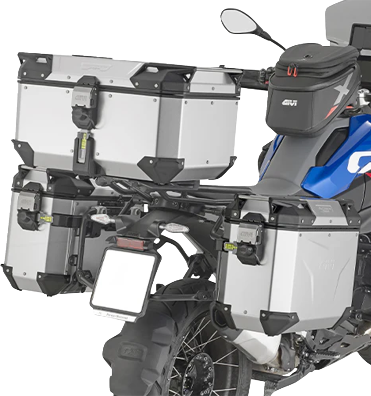 GIVI Outback Evo Top Case 58L OBKEV58AA – Aluminum Motorcycle Storage with Adjustable ARHS and Waterproof Design