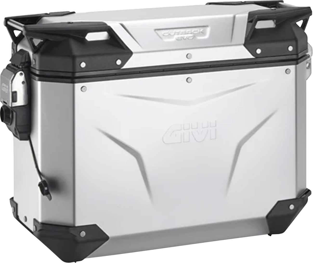 GIVI Outback Evo Side Case - Right - 37 Liter Silver Anodized OBKEV37AAR