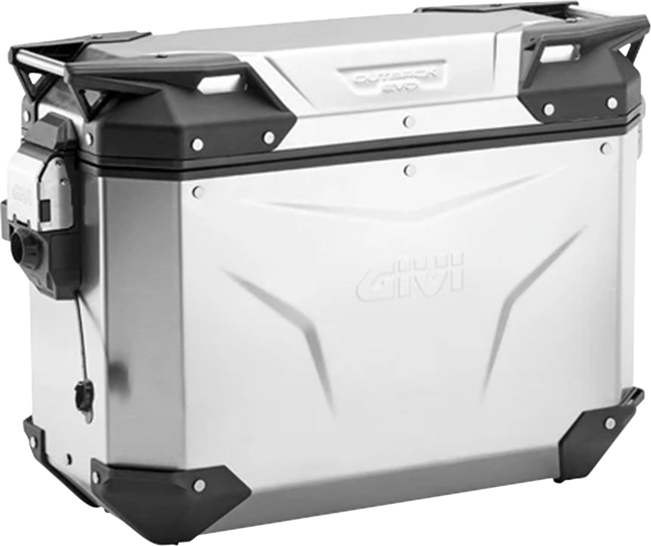 GIVI Outback Evo Side Case - Left - 37 Liter Aluminum Silver OBKEV37AL