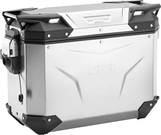 GIVI Outback Evo Side Case - Left - 37 Liter Aluminum Silver OBKEV37AL