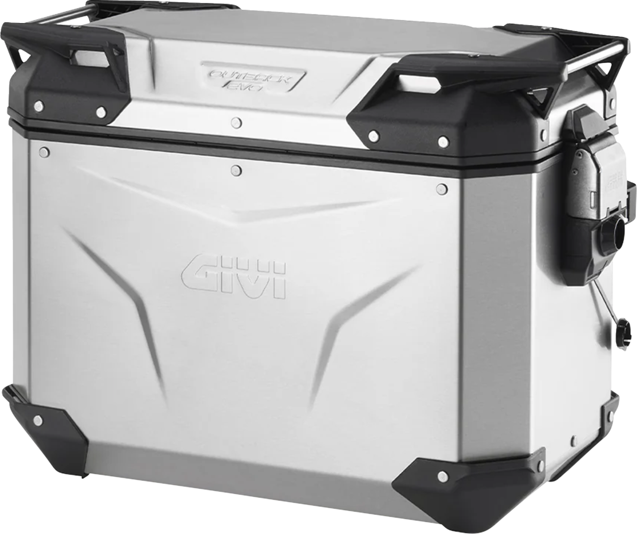 GIVI Outback Evo Side Case - Left 44 Liter Aluminum Silver OBKEV44AL