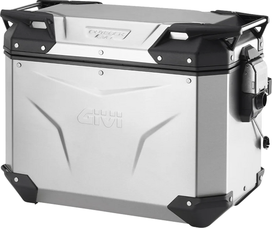 GIVI Outback Evo Side Case - Left 44 Liter Aluminum Silver OBKEV44AL