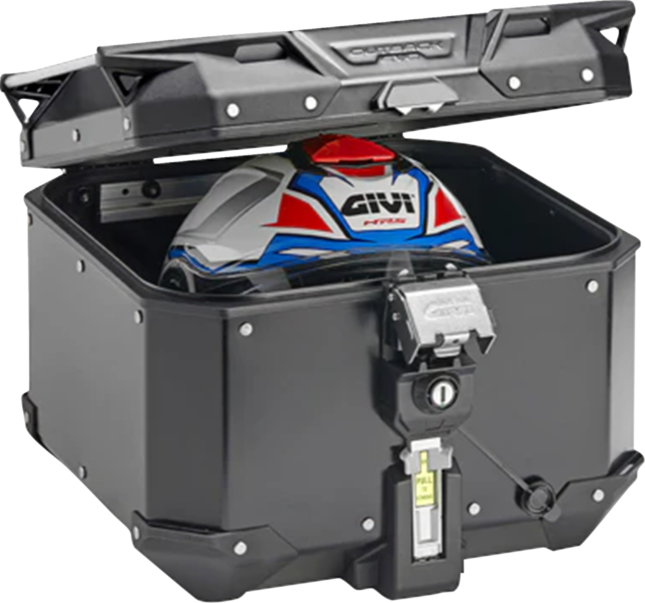 GIVI Outback Evo Top Case 42L Black OBKEV42B – Durable Aluminum Motorcycle Luggage