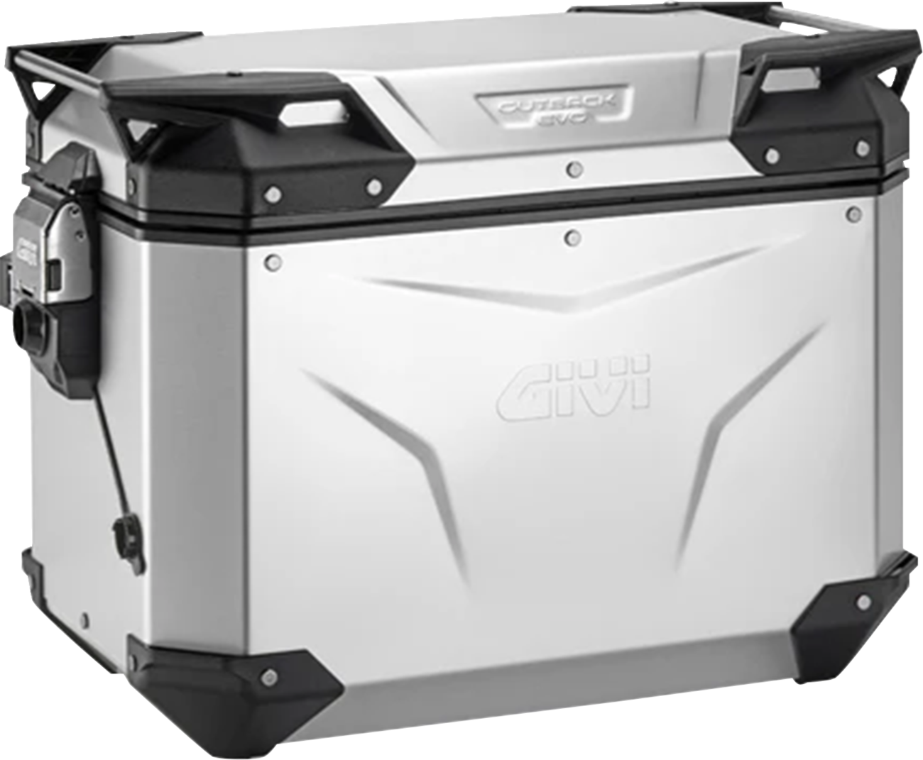 GIVI Outback Evo Side Case - Right - 48 Liter - Silver Anodized (Part Number: OBKEV48AAR)
