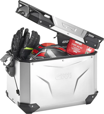 GIVI Outback Evo Side Case - Right - 48 Liter - Silver Anodized (Part Number: OBKEV48AAR)