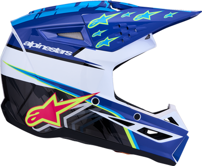 ALPINESTARS Youth SM3 Helmet - Falcon - Blue/White/Black/Pink Fluo - Large 8301327-7347- YL