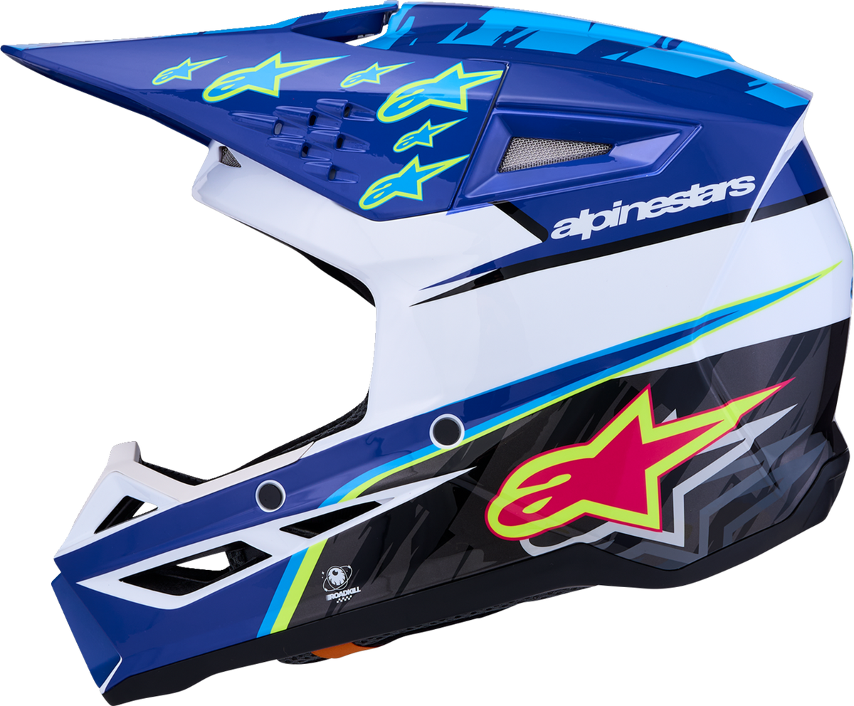 ALPINESTARS Youth SM3 Helmet - Falcon - Blue/White/Black/Pink Fluo - Large 8301327-7347- YL