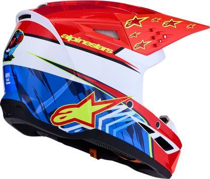 ALPINESTARS SM3 Helmet - Falcon - Red Fluo/White/Blue/Yellow Fluo - Large 8300927-3206-L