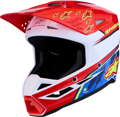 ALPINESTARS SM3 Helmet - Falcon - Red Fluo/White/Blue/Yellow Fluo - XL 8300927-3206-XL