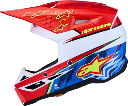 ALPINESTARS SM3 Helmet - Falcon - Red Fluo/White/Blue/Yellow Fluo - XL 8300927-3206-XL