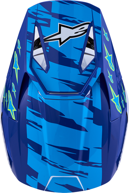 ALPINESTARS Youth SM3 Helmet - Falcon - Blue/White/Black/Pink Fluo - Large 8301327-7347- YL