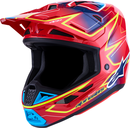 ALPINESTARS SM7 Helmet - Cast - Red/Yellow Fluo/Blue - 2XL 8302626-3226-2X