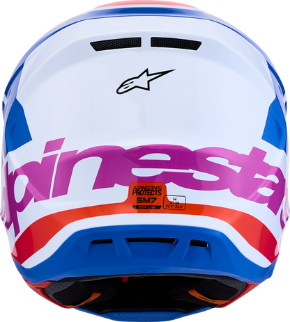 ALPINESTARS SM7 Helmet - Core - White/Blue/Orange/Pink - 2XL 8301826-2088-2X