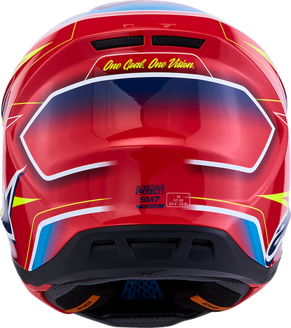ALPINESTARS SM7 Helmet - Cast - Red/Yellow Fluo/Blue - XS 8302626-3226-XS