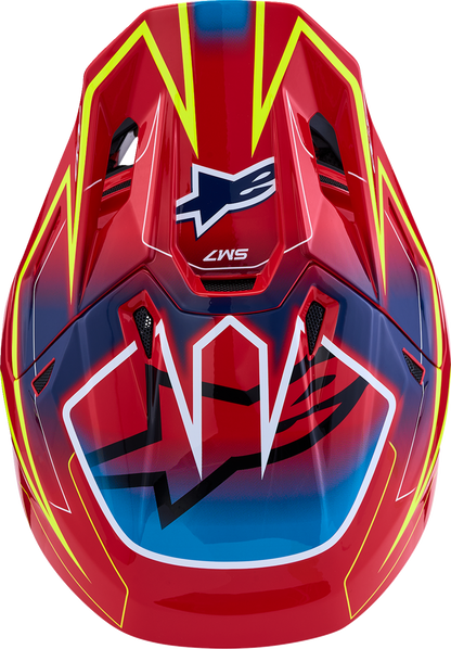 ALPINESTARS SM7 Helmet - Cast - Red/Yellow Fluo/Blue - XS 8302626-3226-XS
