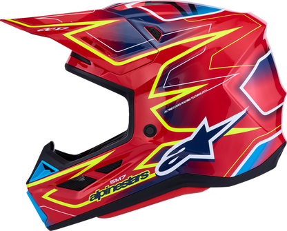 ALPINESTARS SM7 Helmet - Cast - Red/Yellow Fluo/Blue - 2XL 8302626-3226-2X