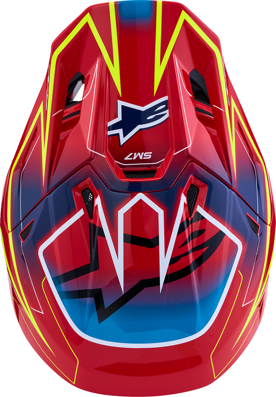 ALPINESTARS SM7 Helmet - Cast - Red/Yellow Fluo/Blue - 2XL 8302626-3226-2X