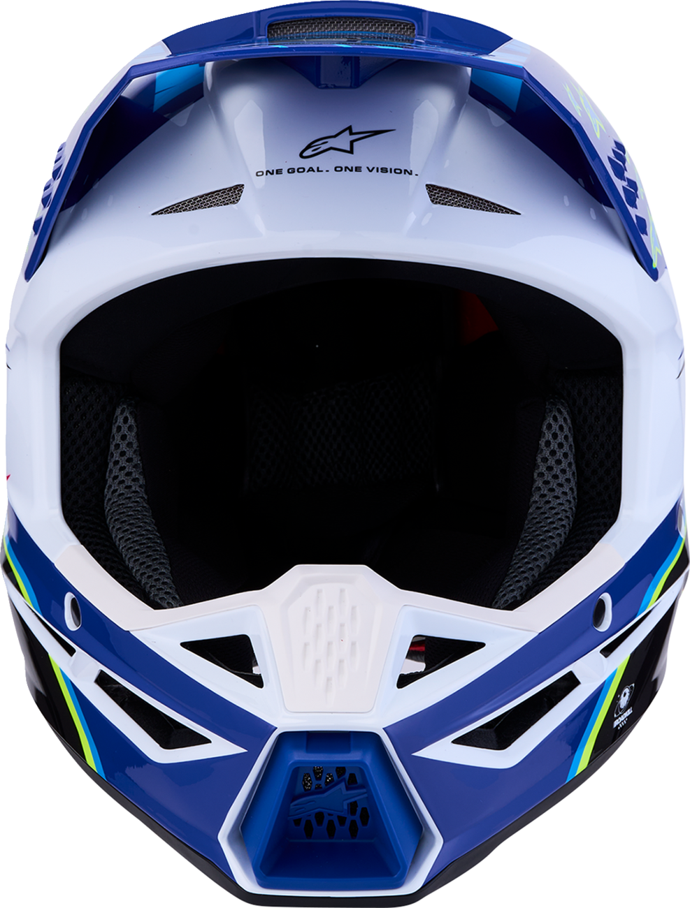 ALPINESTARS Youth SM3 Helmet - Falcon - Blue/White/Black/Pink Fluo - Medium 8301327-7347- YM