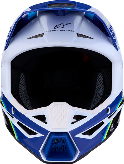 ALPINESTARS Youth SM3 Helmet - Falcon - Blue/White/Black/Pink Fluo - Medium 8301327-7347- YM