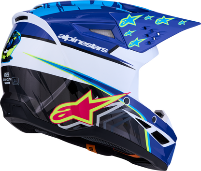 ALPINESTARS Youth SM3 Helmet - Falcon - Blue/White/Black/Pink Fluo - Medium 8301327-7347- YM