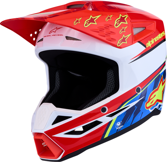 ALPINESTARS SM3 Helmet - Falcon - Red Fluo/White/Blue/Yellow Fluo - Medium 8300927-3206-M