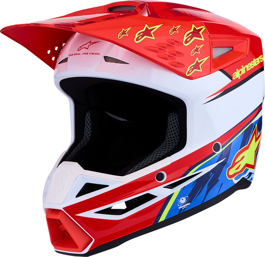 ALPINESTARS Youth SM3 Helmet - Falcon - Red Fluo/White/Blue/Yellow Fluo - Small 8301327-3206- YS