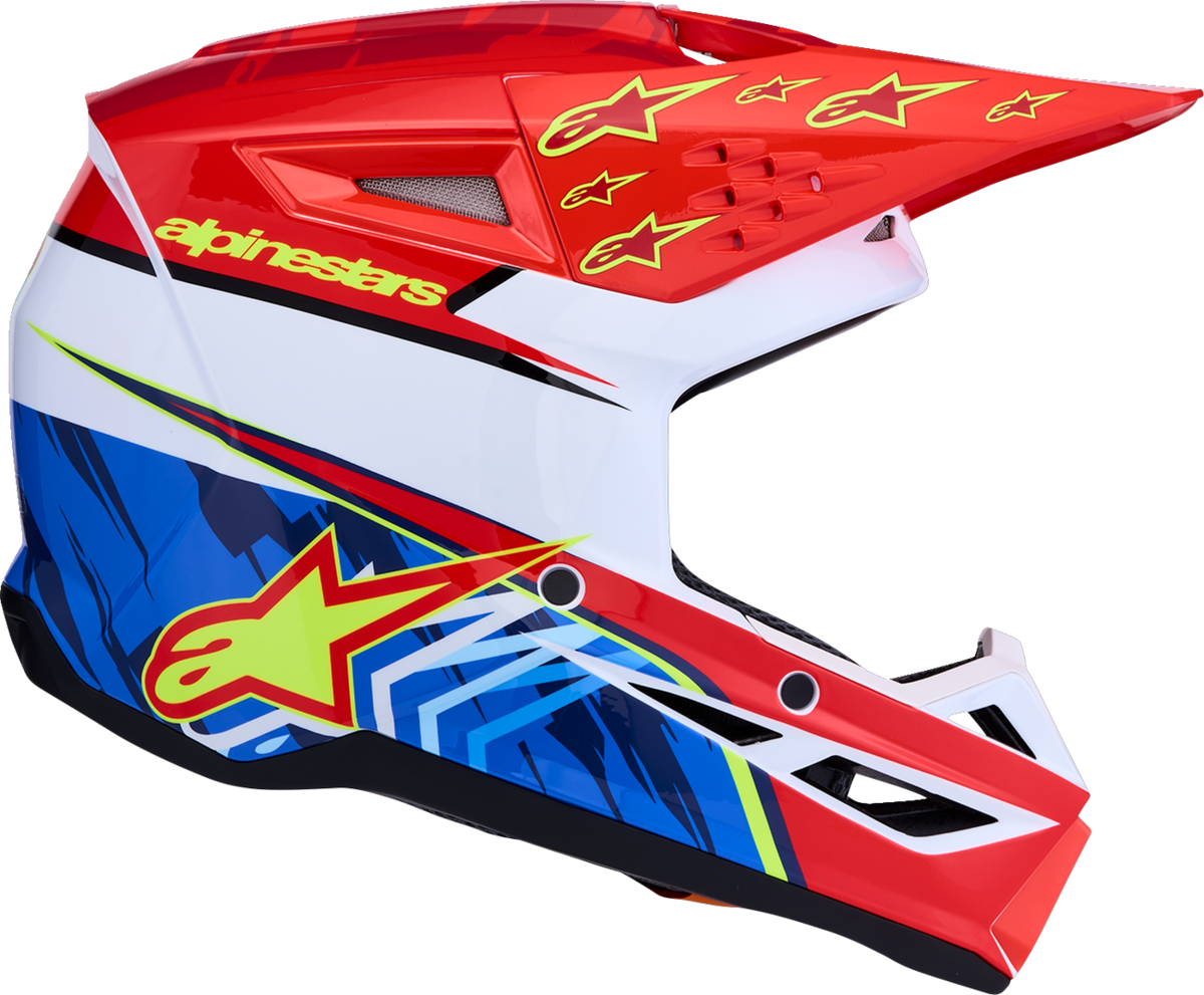 ALPINESTARS Youth SM3 Helmet - Falcon - Red Fluo/White/Blue/Yellow Fluo - Small 8301327-3206- YS