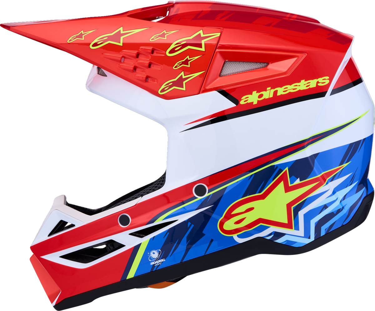 ALPINESTARS Youth SM3 Helmet - Falcon - Red Fluo/White/Blue/Yellow Fluo - Small 8301327-3206- YS