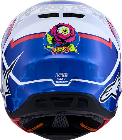 ALPINESTARS SM7 Helmet - Blaster - White/Blue/Red - Small 8301627-2217-S