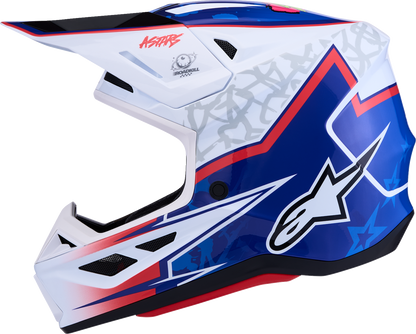 ALPINESTARS SM7 Helmet - Blaster - White/Blue/Red - Small 8301627-2217-S