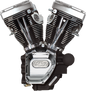 S&S CYCLE T143 Long Block Engine - Wrinkle Black and Chrome - Touring 310-0548A