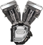 S&S CYCLE T124 Long Block Engine - Wrinkle Black and Chrome - Touring | Dyna 310-0326A