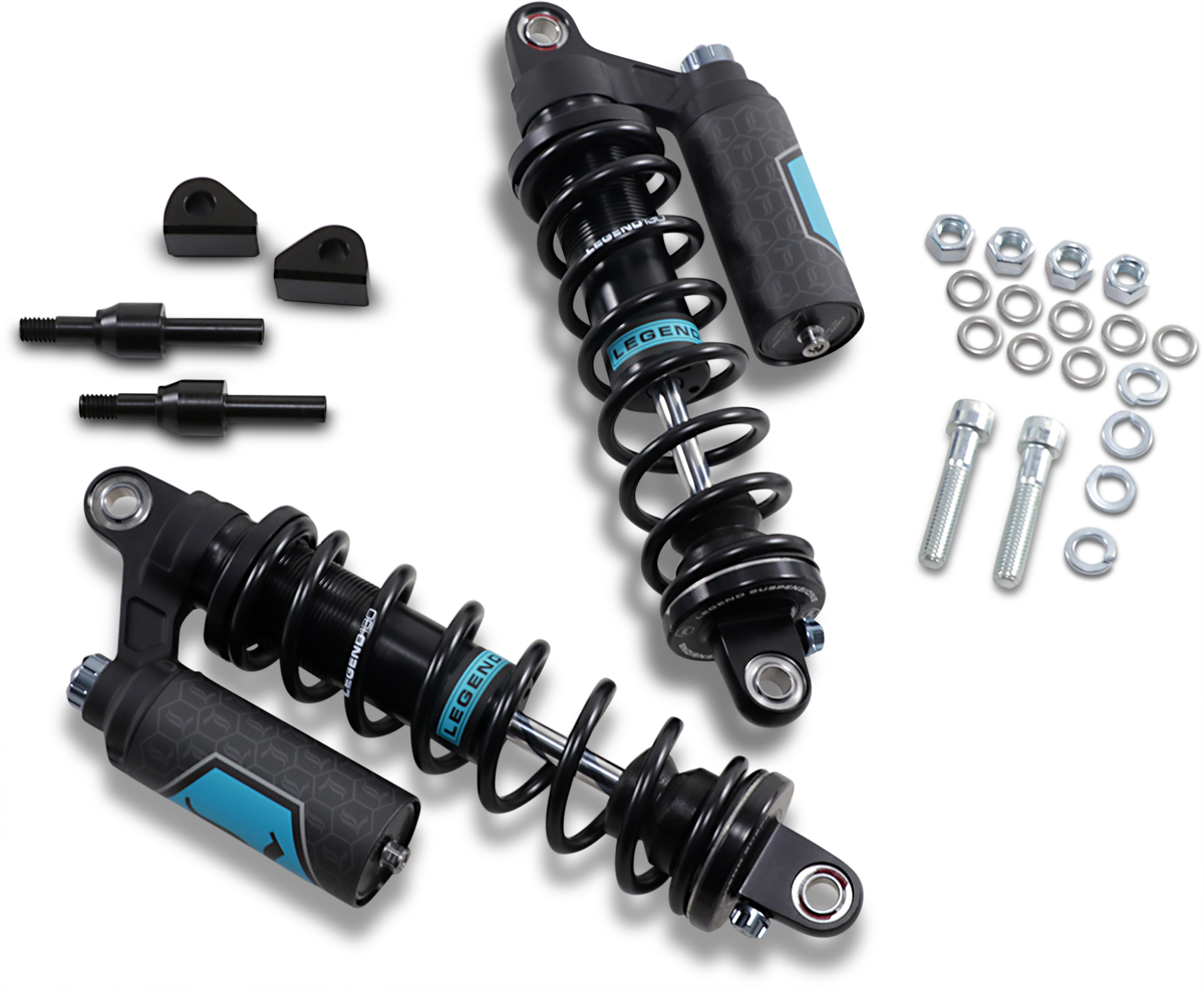 Legend Suspension Revo ARC Piggyback Shocks for Harley FXR 1984-2000, 13-inch Heavy Duty Black Part 1310-1899