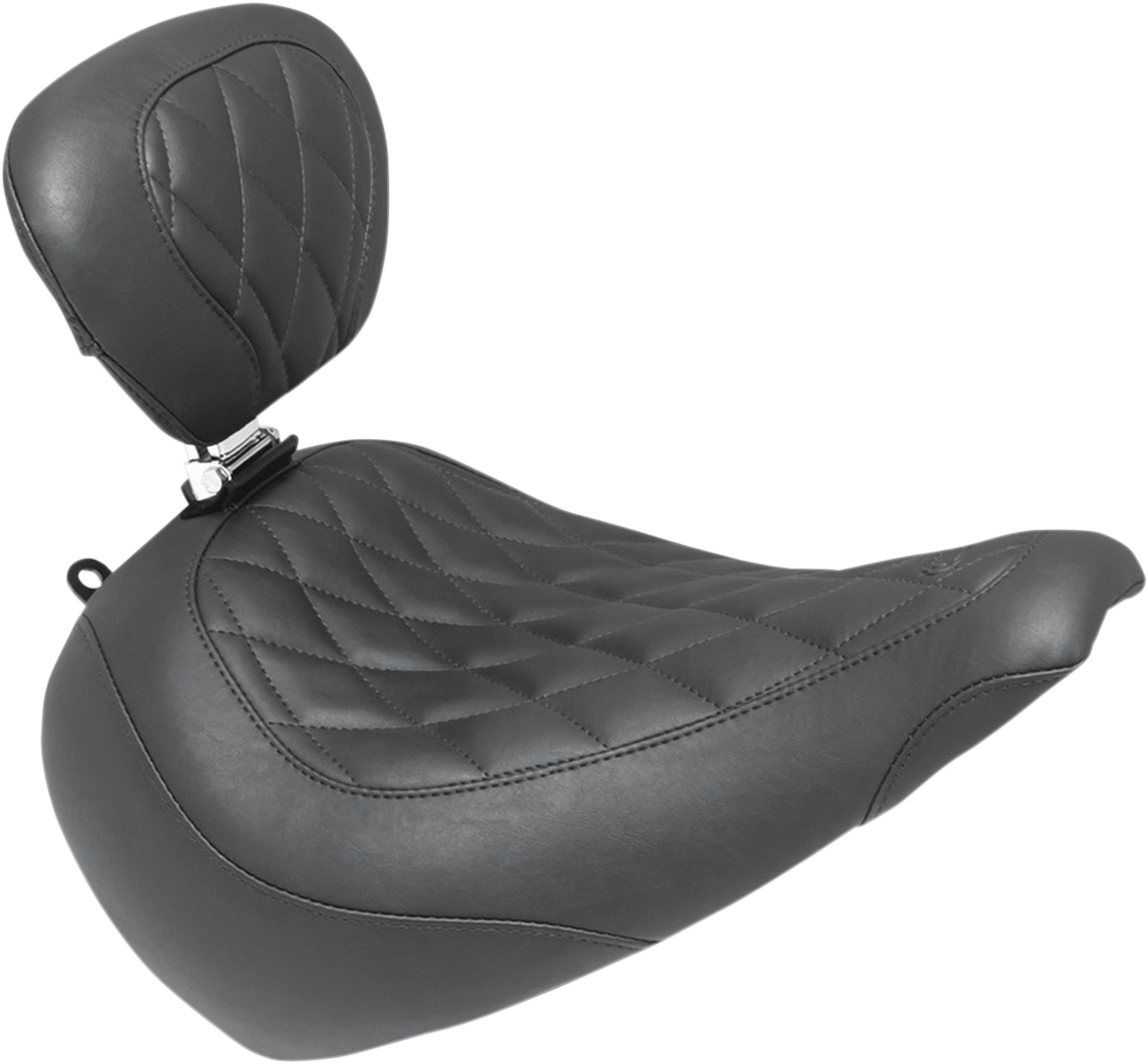 MUSTANG Wide Tripper™ Seat - with Driver's Backrest - Diamond Stitching 83025