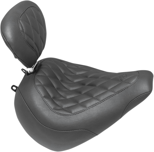 MUSTANG Wide Tripper™ Seat - with Driver's Backrest - Diamond Stitch 83061