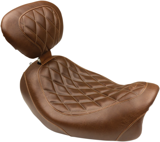 MUSTANG Seat - Wide Tripper™ Solo - with Backrest - Diamond - Brown 79797
