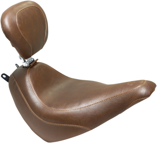 MUSTANG Wide Tripper™ Seat - with Driver's Backrest - Brown Stitch 83001