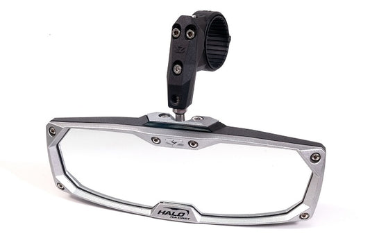 HALO-RA CAST REAR VIEW MIRROR W/CAST ALUMINUM BEZEL - 2"
