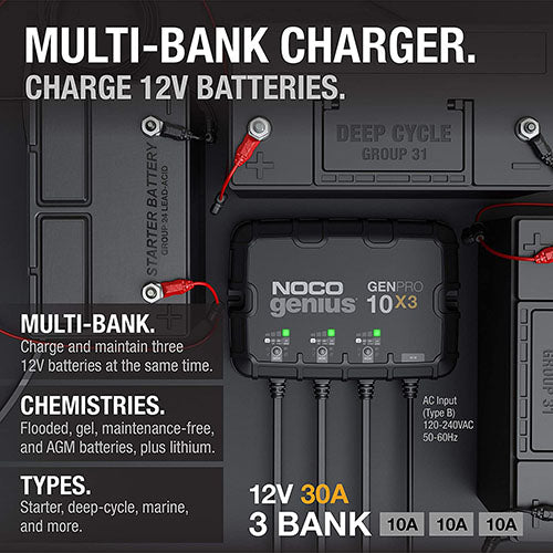 3-BANK 30A ONBOARD BATTERY CHARGER