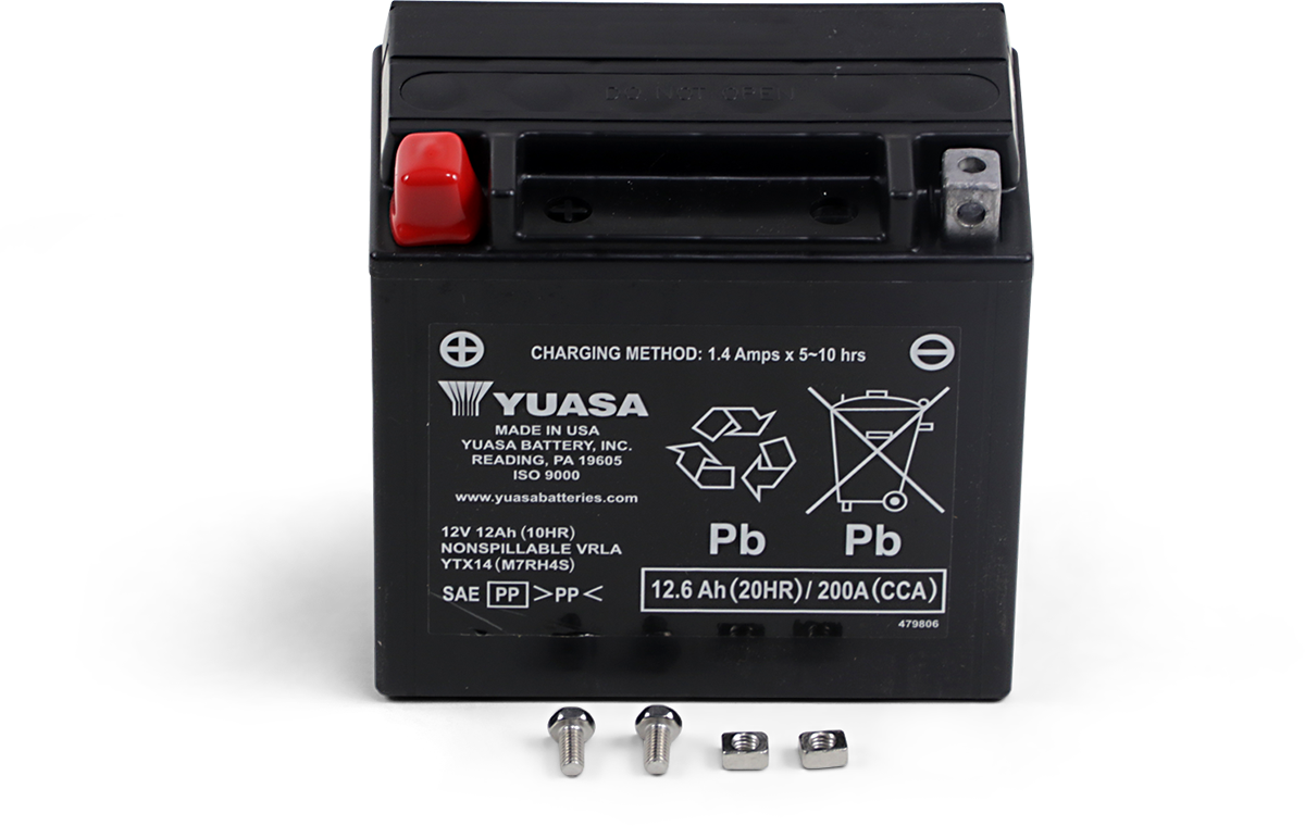 YUASA AGM Battery YTX14 YUAM7RH4S - Sealed Absorbed Glass Mat Technology