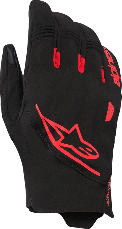 ALPINESTARS Faster V3 Plasma Drystar® Gloves - Black/Fluo Red - Small 3560227-1030-S