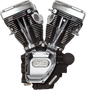 S&S CYCLE T143 Long Block Engine - Wrinkle Black and Chrome - Dyna 310-0883A