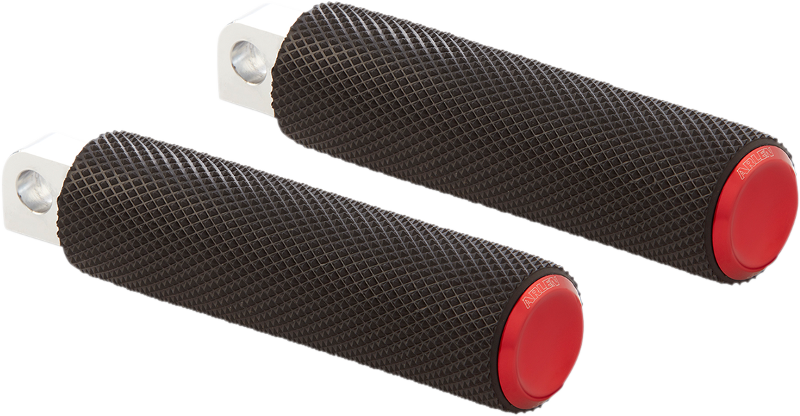 ARLEN NESS Passenger Knurled Foot Pegs - Red - FL/FX '18-'25 07-955