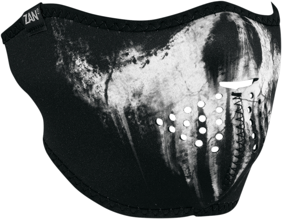ZAN HEADGEAR Neoprene Half Mask Ghost Skull WNFM409H for Full Face Coverage and Warmth