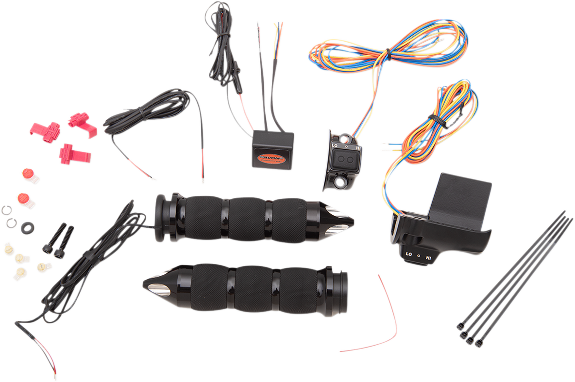 AVON GRIPS Heated Grips - Air Cushion - Spike - TBW - Black AIR-90-A-S-F-RH