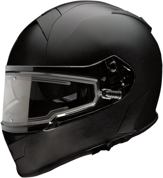 Z1R Warrant Snow Helmet Electric Flat Black 2XL - Durable Polycarbonate Shell with Anti-Fog Shield
