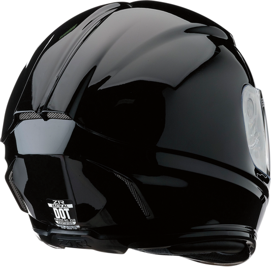 Z1R Jackal Motorcycle Helmet - Black, 2XL - Lightweight Aerodynamic Design with Sun Visor and Ventilation